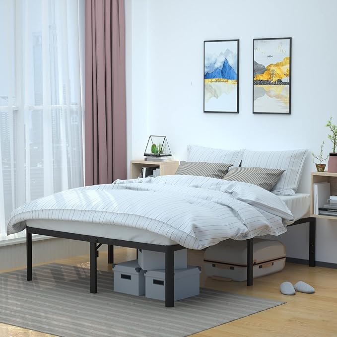 Photo 1 of Amazon Basics Heavy Duty Non-Slip Bed Frame with Steel Slats, Easy Assembly - 18"