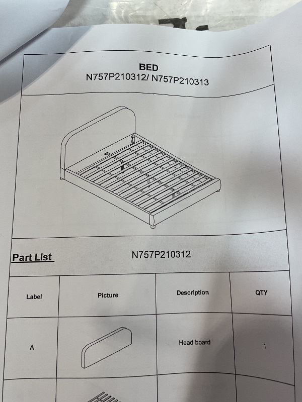 Photo 1 of Queen Size Platform Bed Frame ONLY
BOX 2 OF 2 
