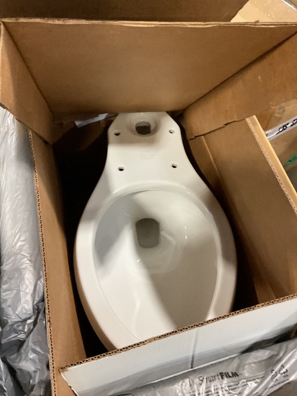 Photo 1 of KOHLER K-25224-0 Highline Tall Two-Piece Elongated Toilet with Left-Hand Trip Lever, Elongated Toilet Bowl, 1.28 GPF, White