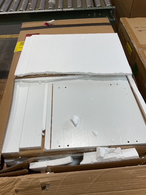 Photo 1 of * PARTS ONLY* Palimder Vanity Desk with Mirror and Light, Large Drawer and Three Level Storage Dresser, 3 Lighting Modes Adjustable Brightness, Bedroom Dressing Table (White)
