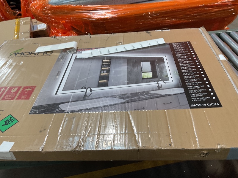 Photo 1 of Amorho 55" X36" LED Bathroom Mirror with Black Frame, Front Light and Backlit(Controlled Separately), Stepless Dimmable, Anti-Fog, Shatter-Proof, 3 Colors, Memory