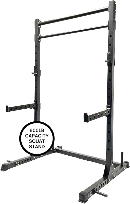 Photo 1 of HulkFit Multi-Functional Adjustable Pro Series Power Cage Weight Rack, Squat Rack for Home Gym with 2 Pull Up Bars, Strength Training Exercise Equipment for Bench Press, Squats, and Deadlifts