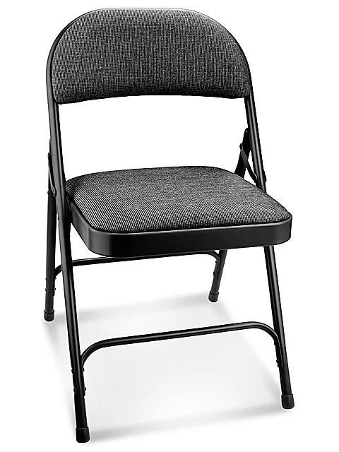Photo 1 of Deluxe Fabric Padded Folding Chair - Black