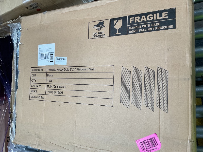 Photo 1 of 7RiversART Grid Wall Commercial Grade Gridwall Panels – Heavy Duty Grid Panel for Any Retail Display Wall Grid 2' Width x 7' Height, Black (Pack of 4) Easily Portable