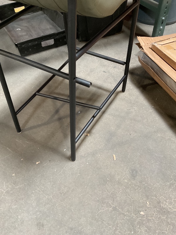 Photo 1 of Meridian Furniture 813Olive-C Burke Collection Modern | Contemporary Counter Stool with Soft Olive Green Vegan Leather, Vegan Leather Straps, Matte Black Metal Frame, 18" W x 24" D x 37.5" H, Green