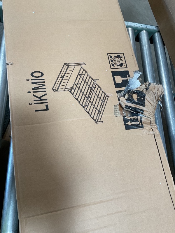 Photo 1 of LIKIMIO King Size Bed Frame, Storage Headboard with Charging Station, Solid and Stable, Noise Free, No Box Spring Needed, Easy Assembly