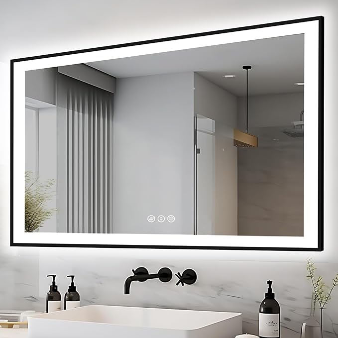 Photo 1 of 95 1/2”x 36” mirror with light to settings, bright LED light and warm light