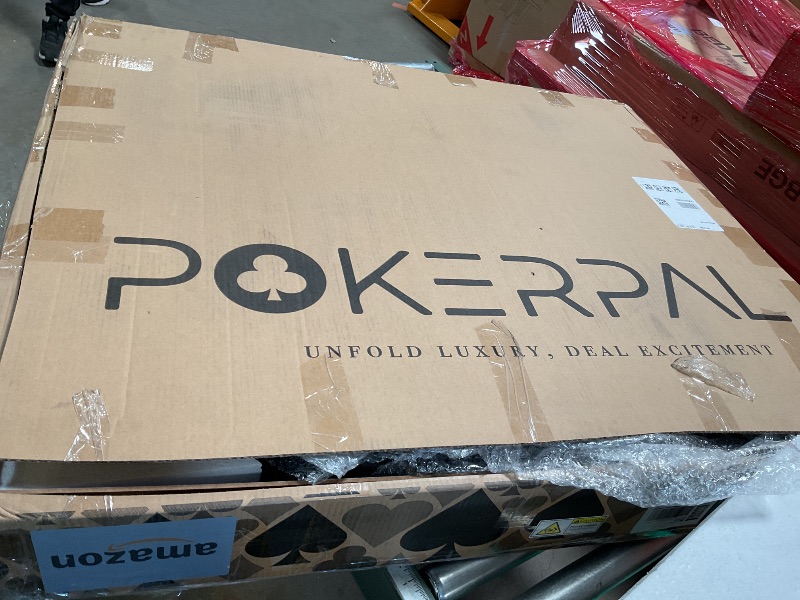 Photo 1 of POKERPAL 8 Player Poker Table with 2 Interchangeable Game mats, Texas Holdem Poker and Blackjack, Collapsible Casino Table with Padded Rails and XXL Cup Holders for Wine and Whiskey Glasses, (71 in)