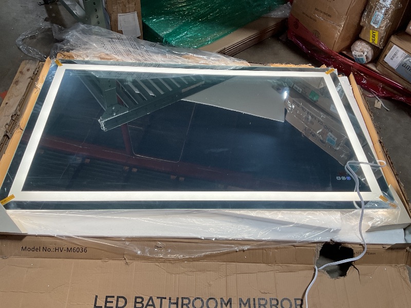 Photo 1 of Hivone 60X36 LED Bathroom Mirror with Lights, Anti-Fog, Dimmable, Backlit + Front Lit, Smart Bathroom Vanity Mirror, Memory Function, Shatterproof, Tempered Glass (Horizontal/Vertical)