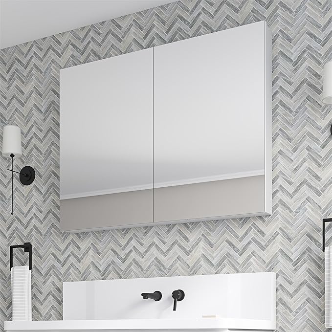 Photo 1 of Medicine cabinet with mirror inside 35“ x 36.8“ x 8“ with glass shelves