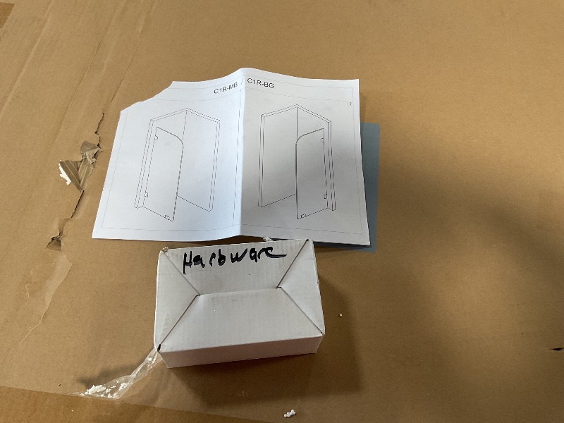Photo 1 of 30" W ×78" H Shower Glass Panel, Frameless Fixed Glass Shower Panel with Clamps, 3/8"(10mm) Thick Clear Tempered Glass Shower Door, Bathroom Shower Screen in Brushed Gold