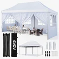 Photo 1 of ***MISSING PARTS***GVDV 10' x 20' Pop up Canopy Tent Party Tent Outdoor Event Instant Tent Gazebo with Removable Sidewalls and Carry Bag, White
