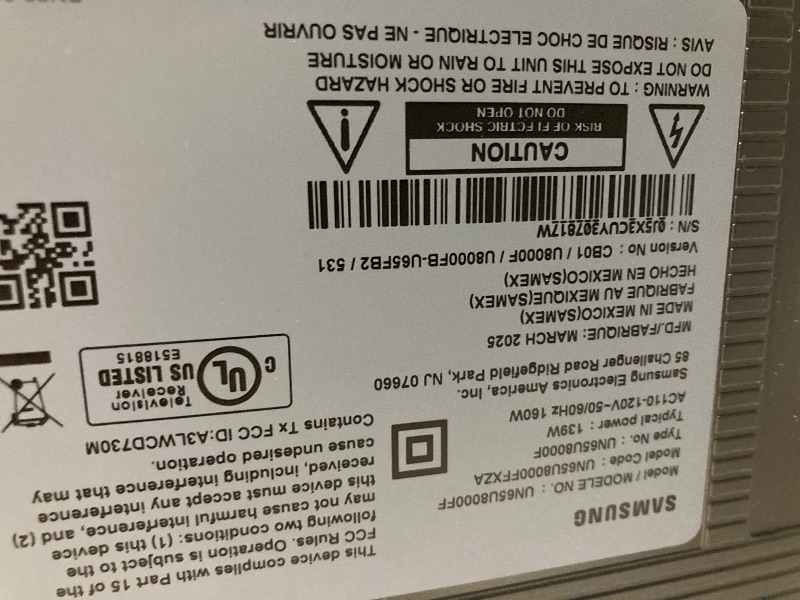 Photo 1 of ***PARTS ONLY/BROKEN SCREEN***SAMSUNG 65-Inch Class Crystal UHD U8000F 4K Smart TV (2025 Model) Endless Free Content, Crystal Processor 4K, MetalStream Design, Knox Security, Alexa Built-in
