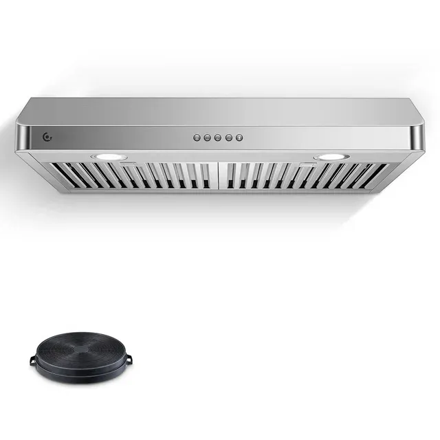 Photo 1 of 
AMZCHEF Under Cabinet Range Hood 30 Inch, 750CFM Wall Mount Range Hood with 3 Speed Kitchen Exhaust Fan, Button Control, AC Motor
