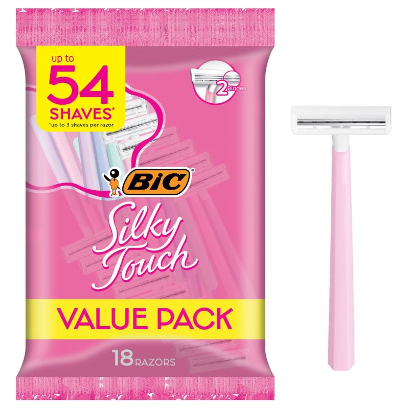 Photo 1 of Bic Assorted Colors Silky Touch Disposable Razors 2 Blades 10 count with Bonus 2 (Pack of 4)