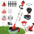 Photo 1 of **MISSING PARTS**Electric Cordless Grass Trimmer, Cordless Weed Eaters Wacker, 24V 650W Battery Operated Weedeaters, Weed Lawn Edger Eater, Electric Grass Cuting Machine with Wheels for Garden Use

