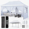 Photo 1 of **DAMAGED FRAME/PARTS ONLY**GVDV 10' x 20' Pop up Canopy Tent Party Tent Outdoor Event Instant Tent Gazebo with Removable Sidewalls and Carry Bag, White
