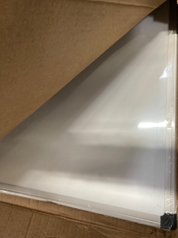 View 2 of **SLIGHTLY BENT***Deli Magnetic Dry Erase Board, 47 X 35 Inches, Wall Mounted White Board with Pen Tray, Silver Aluminium Frame