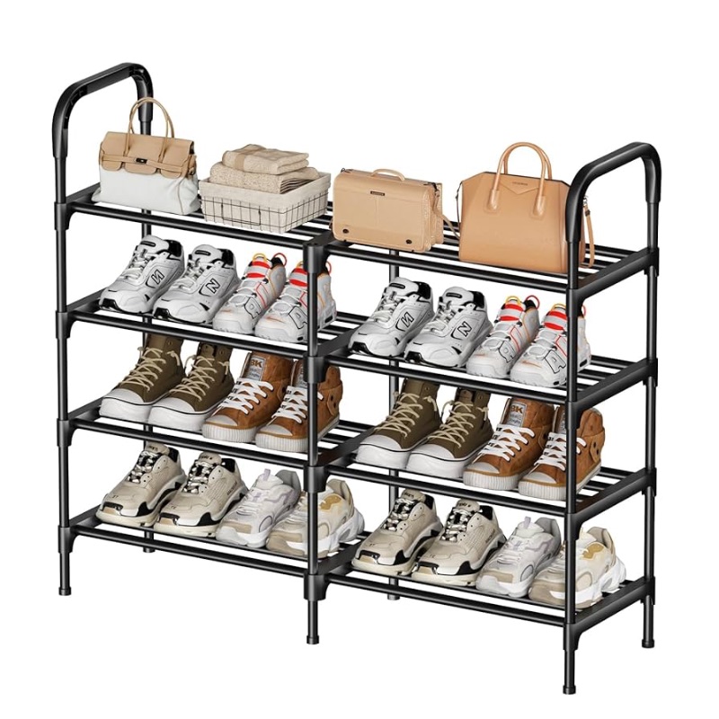 Photo 1 of  Tier Shoe Rack, Metal Storage Organizer for Closet, Entryway, Free-Standing, Easy to Assemble, Up to 20 Pairs