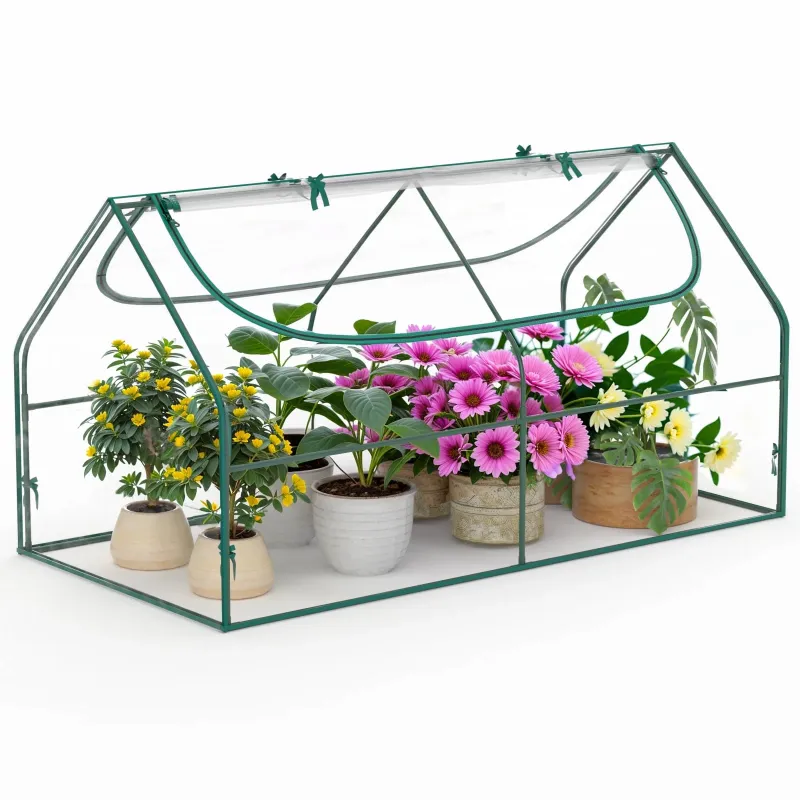 Photo 1 of SUNOYAR Mini Greenhouse, Green House with PVC Cover, Roll-Up Zipper Doors, Waterproof & UV Protected, for Garden Patio Backyard, 71" x 36" x 36" ***(BOX RIPPED/TORN)***