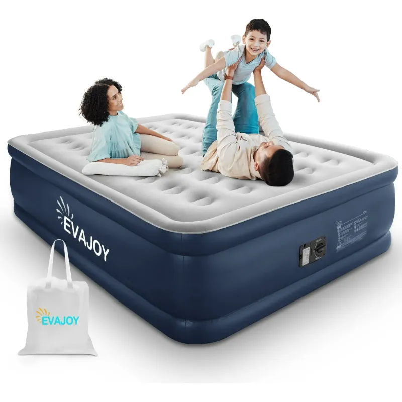 Photo 1 of Air Mattress, Queen Inflatable Airbed with Built-in Pump, 18'' Waterproof Flocked Top for Home/Camping/Travel, Max 650lbs
