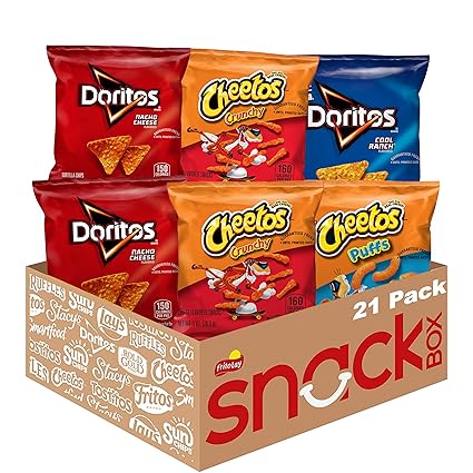 Photo 1 of **BB 6/17/25**Frito-Lay Doritos & Cheetos Mix Variety Pack, Single Serve Snack Bags (Pack of 21)
