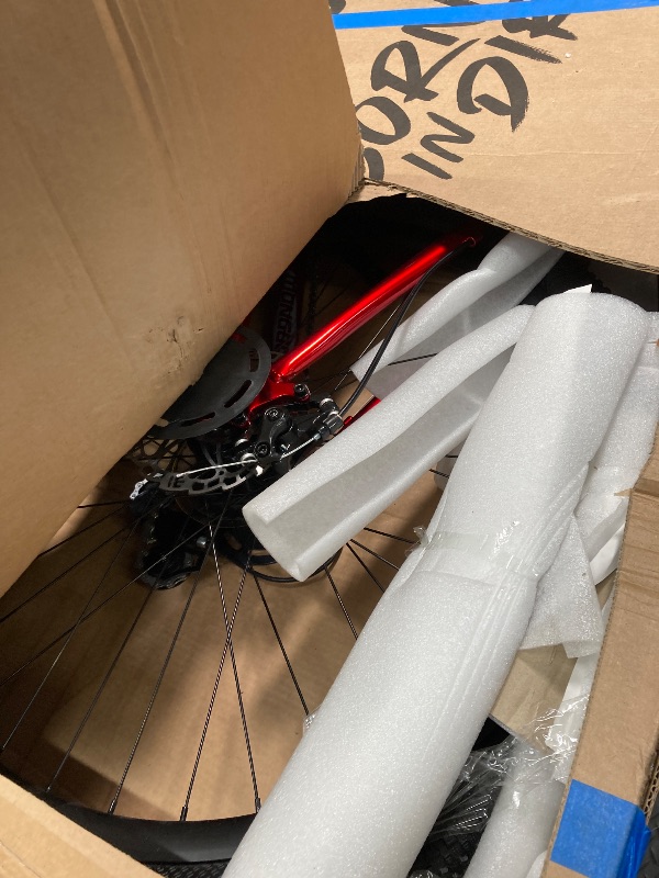 Photo 1 of **DAMAGED FRONT SUSPENSION**Mongoose Flatrock DX 21-Speed Hardtail Mountain Bike, 29-Inch Wheels, for Men and Women, Front Suspension, 18-Inch Lightweight Aluminum Frame, Red
