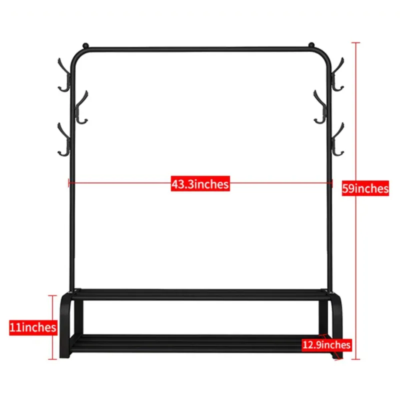 Photo 1 of Homemart Clothes Rack, Portable Closet Costume Rack for Clothes, Large Garment Rack Without Wheels, 2 Tier Stand Up Closet Shelves for Bedroom
