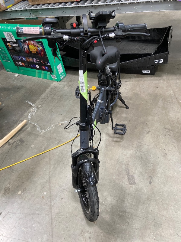 Photo 1 of AOVOPRO EB60 Electric Bike 500W 48V, 14' Mini Ebike for City Commuter, Folding Electric Bicycle for Adult with Two Seats UL2849