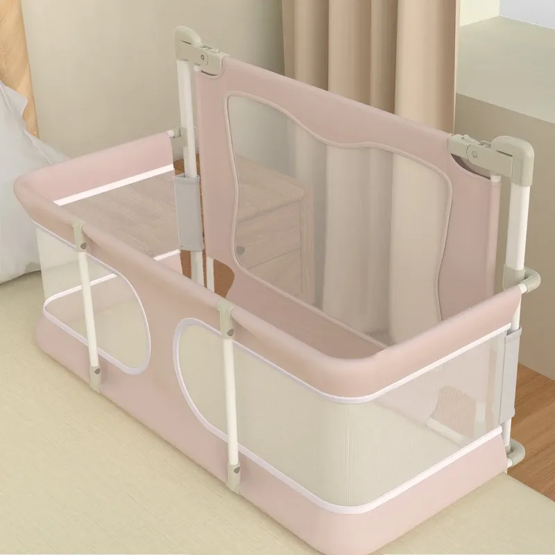 Photo 1 of  TALECO GEAR Baby Bassinet Bedside Sleeper, Baby Crib, Adjustable Sleeping Fence for Newborn, Pink