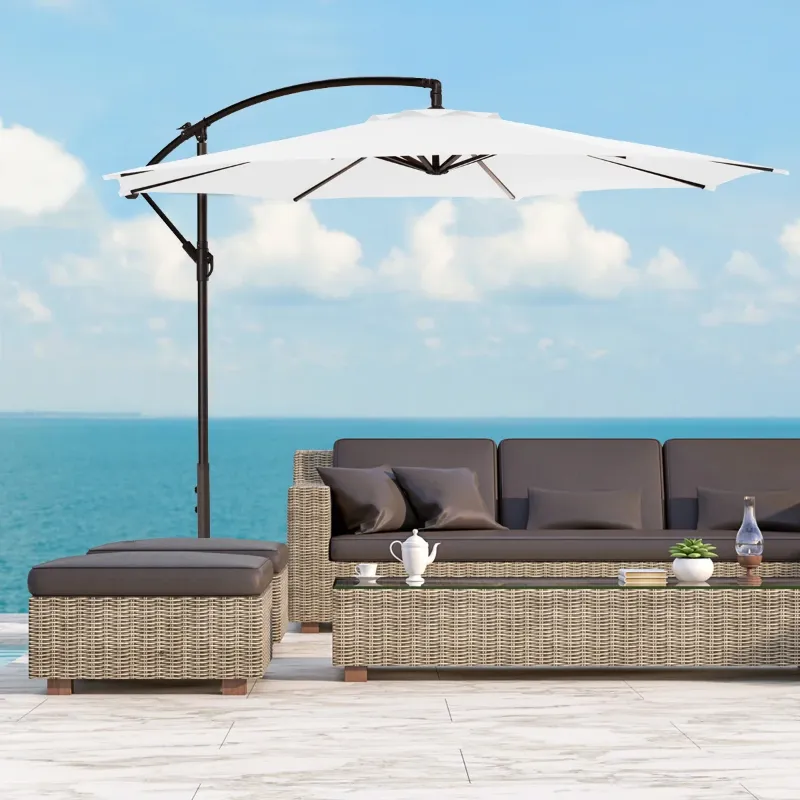 Photo 1 of 10' Outdoor Patio Cantilever Offset Umbrella - Black-White