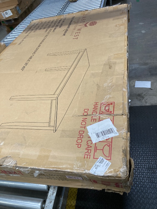 Photo 1 of ****TABLE TOP IS CRACKED***East West Furniture DUT-MAH-T Dudley Dining Room Table - a Rectangle Solid Wood Table Top with Sturdy Legs, 36x60 Inch, Mahogany
