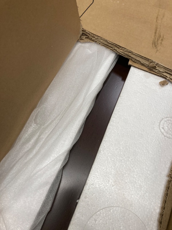 Photo 1 of ****TABLE TOP IS CRACKED***East West Furniture DUT-MAH-T Dudley Dining Room Table - a Rectangle Solid Wood Table Top with Sturdy Legs, 36x60 Inch, Mahogany