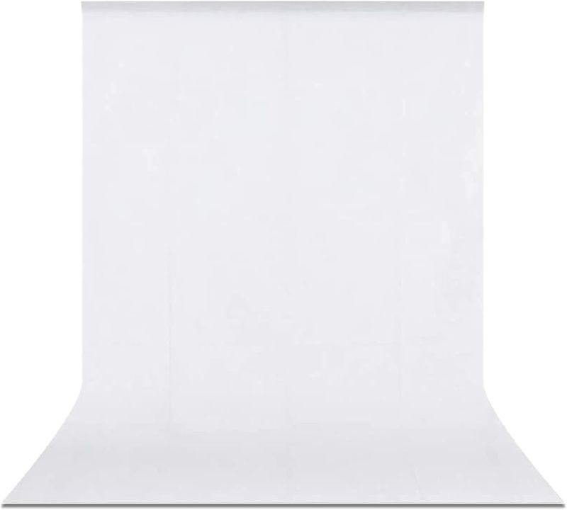 Photo 1 of **HAS SOME DIRT SPOTS***White Backdrop for Photoshoot, 5x6.5ft Photography Photo Backdrop, Polyester White Screen Backdrop Curtain, White Sheet Back Drop Cloth Picture Backdrop Background for Birthday Party Video Recording