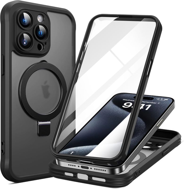 Photo 1 of  iPhone 15 Pro Case with Invisible Magnetic Stand black
