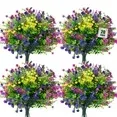 Photo 1 of ** 10 BUNDLES, PLASTIC** Retrocular 20 Bundles Artificial Flowers Outdoor, Fake Plastic Flowers Faux Plants Spring Summer Decoration for Home Garden Porch
