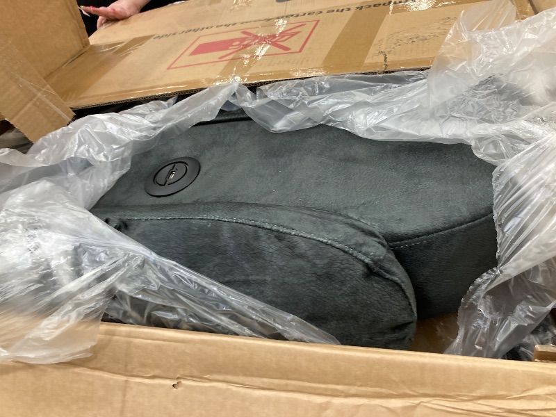 Photo 1 of ***BOX 3 OF 3 ONLY/INCOMPLETE***MCombo Power Recliner Chair with Heat & Vibration, USB & Type C Charge Ports, Cup Holders, Extended Footrest, Fabric Electric Single Recliner Sofa for Living Room 8015 (Grey)