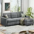 Photo 1 of ***MISSING PARTS**Walsunny Convertible Sectional Sofa Couch L-Shaped Couch with Modern Linen Fabric for Small Space(Dark Gray)
