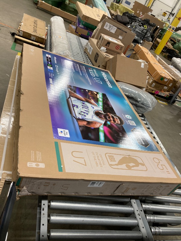 Photo 1 of Hisense 65-Inch Class U7 Series Mini-LED ULED 4K UHD Google Smart TV (65U7N, 2024 Model) - QLED, Dolby Vision IQ, Dolby Atmos, Full Array Local Dimming, 144Hz Game Mode Pro, VRR, Alexa Compatibility