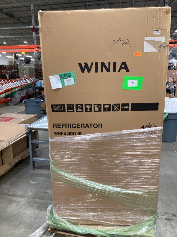 Photo 1 of Winia 26cu.ft. French Door Refrigerator with Ice & Water Dispenser, Stainless Steel