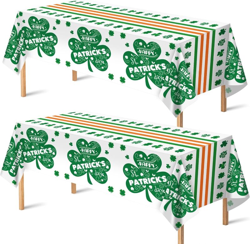 Photo 1 of **ONLY 1***OHOME St Patricks Day Tablecloth - St Patricks Day Decor - Shamrock Decorations - St Patricks Day Accessories | St Patricks Day Decorations | St. Patrick's Day Decorations,54" X 108",2 Pack