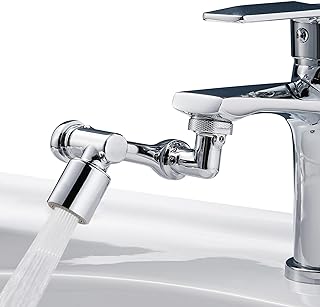 Photo 1 of 1080° Swivel Faucet Extender, Brass Sink Water Tap Aerator Extension, Rotatable Robotic Arm Bathroom Faucet Extender, Kitchen Rotatable Extension Filter 