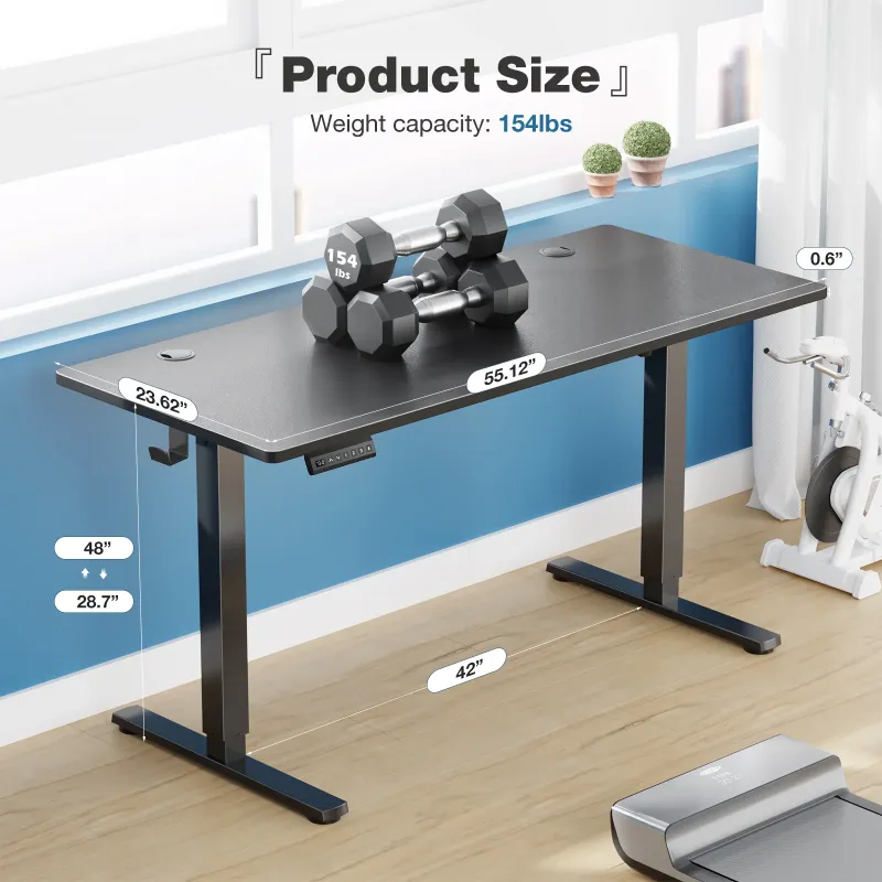 Photo 1 of ***PARTS ONLY***
edx Electric Standing Desk, Height Adjustable Desk, 55 x 24 Inches Ergonomic Stand up Desk with Memory Preset and T-Shaped Metal Bracket for Home Office
