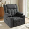Photo 1 of VANACC Oversize Swivel Rocking Recliner Chair for Adults,Manual Glider Rocker with Cupholder&Side Pocket for Living Room Nursery,Linen Gray
