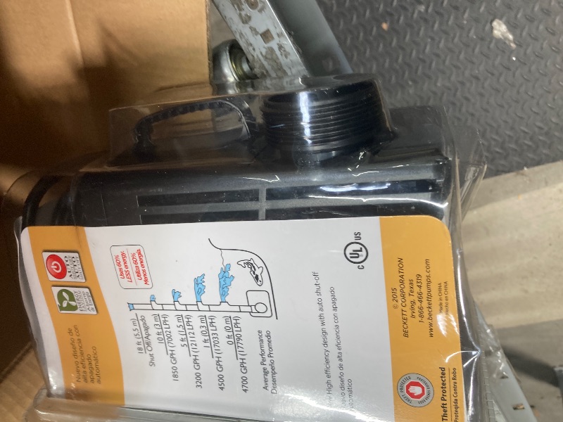 Photo 1 of Beckett Water Pump 3550 GPH Submersible Water Pump Auto-Shutoff Pond Pump for Waterfall, Stream, Water Garden 168W 25.7 ft Max Lift