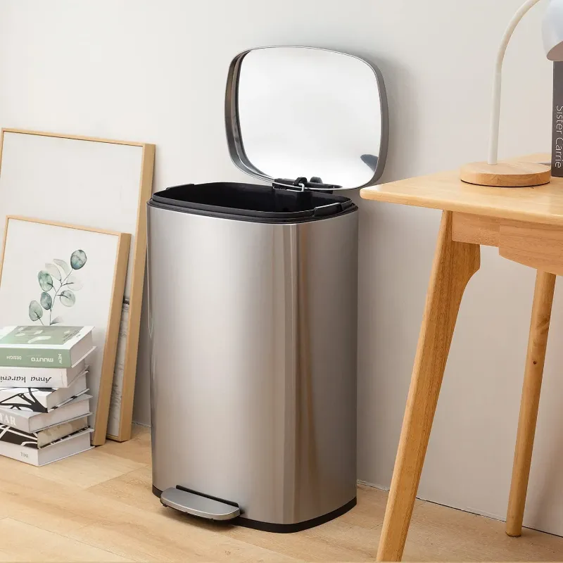 Photo 1 of 
FDW 13 Gallon Stainless Steel Step Kitchen Trash Can with Lid, Fingerprint-Proof for Indoor(Silver)