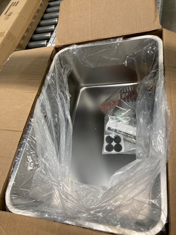 Photo 1 of 
Ptlom Stainless Steel Sifting Litter Box for Pine Pellets, Extra Large, Metal Litter Pan with Sifter, Easy Clean, Non-Slip Bottom