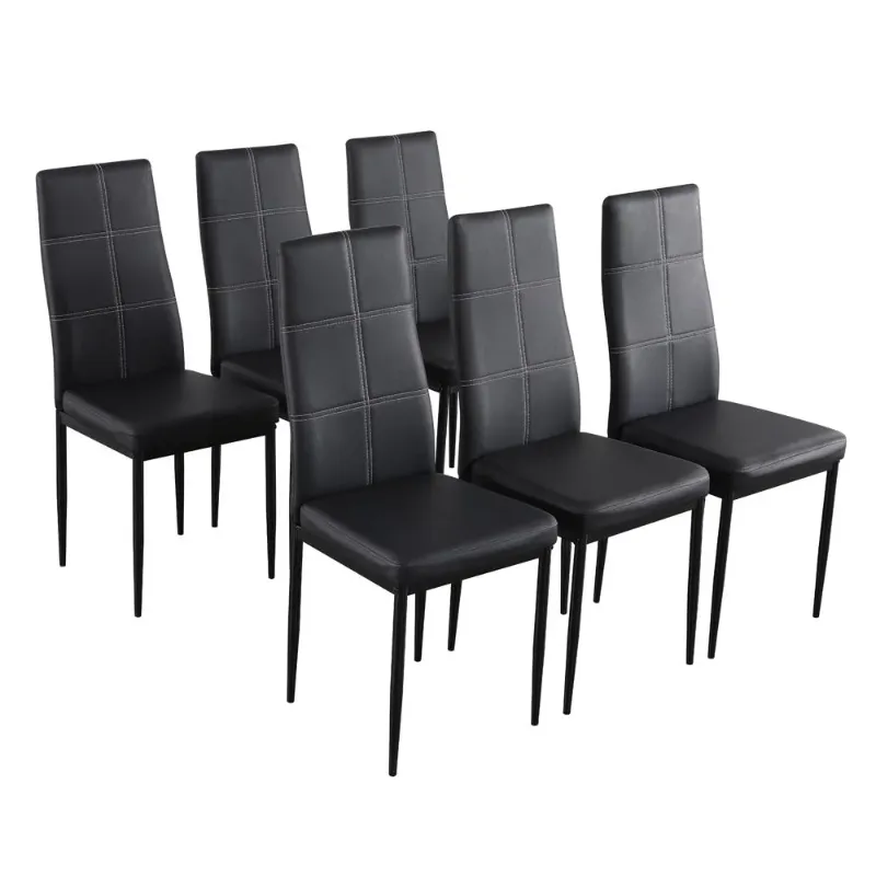 Photo 1 of 
Ktaxon 6pcs Dining Chairs Dining Set of 6 High PU Leather High Back ,Black