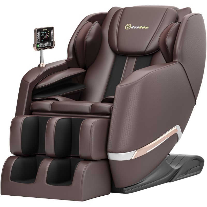Photo 1 of 
Real Relax Full Body Zero Gravity Shiatsu Recliner Electric Massage Chair, Brown