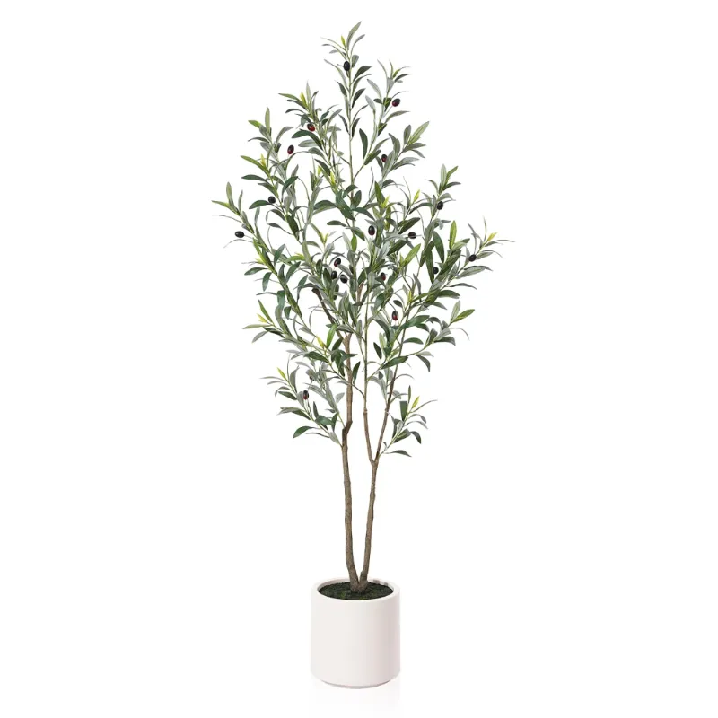 Photo 1 of 
DR.Planzen Olive Tree Artificial Indoor, 60 in Tall Faux Olive Tree with Planter